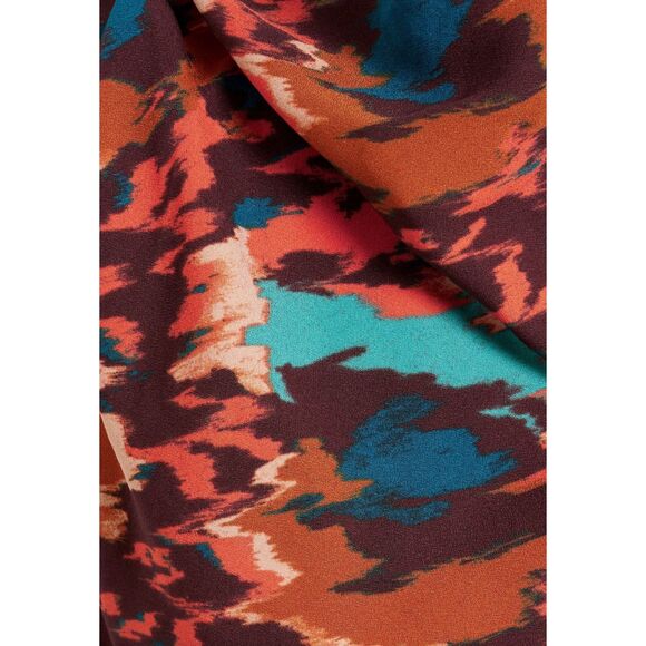 ULLA JOHNSON Cleo printed crepe top in Orange NWT Size 4 - Picture 4 of 8